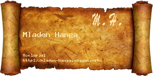 Mladen Hanga névjegykártya